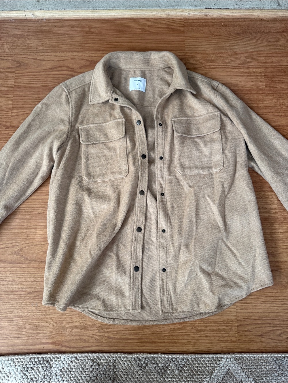Old Navy Camel Button-Down Shirt Jacket